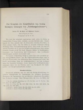 Zur Kenntnis der Konstitution von Seifenlösungen: Lösungen von "Natriumpalmitaten".