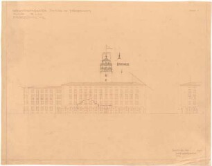 Billing, Hermann; Karlsruhe, (Baden-Württemberg) Ettlinger Tor; Ettlinger Tor, Bebauung Reichspostdirektion - Ansicht