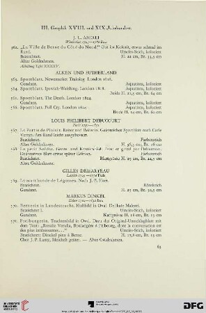 III. Graphik XVIII. und XIX. Jahrhundert (Nr. 562-587)
