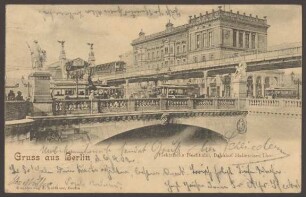 Ansichtskarte „Elektrische Hochbahn, Bahnhof Hallesches Thor“