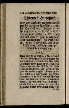 Siebentes Hauptstück.