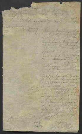 Schreiben vom 11. April 1796 an den kurfürstlich-mainzischen Hofkriegsrat wegen der Wohnung des Geheimrats König.