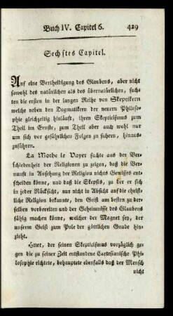 Sechstes Capitel. [Skeptiker und Naturalisten]