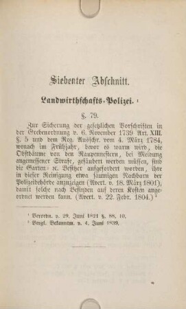 Siebenter Abschnitt. Landwirthschafts-Polizei.