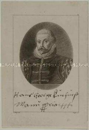 Ovales Brustbildnis von Kurfürst Johann Georg von Brandenburg