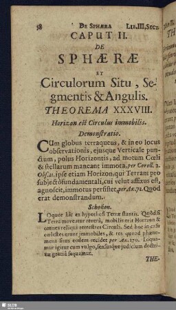 Caput II. De Sphaerae Et Circulorum Situ, Segmentis & Angulis