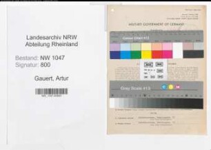 Entnazifizierung Artur Gauert , geb. 07.03.1906 (Buchhalter)