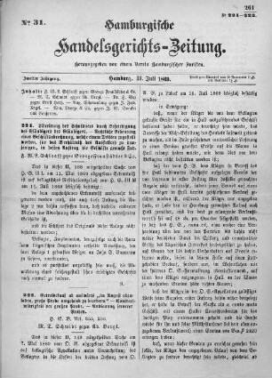 No. 31. 31. Juli 1869
