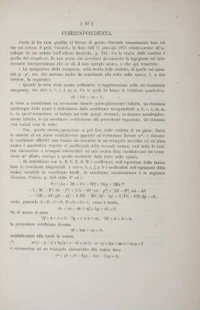 Lettera al Prof. Eugenio Beltrami.