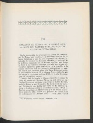 XVI - Carácter sui generis de la guerra civil: alianza del partido unitario con las potencias extranjeras