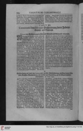 CAP IIX./I. Ceremoniel bey folgender Beschwörung der Friedens=Schlüsse und Bündnisse