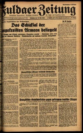 Ausgabe vom Mittwoch, den 29. Mai 1940.