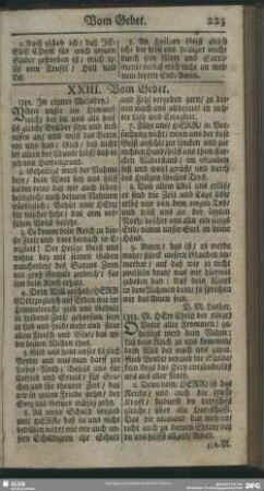 XXIII. Vom Gebet