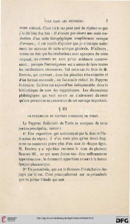 § III: Le Préambule du Papyrus Judiciaire de Turin