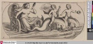 [Amphitrite in einem von zwei Delphinen gezogenen Wagen]