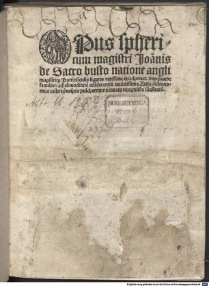 Opus sphericum magistri Joannis de Sacro busto : figuris illustr.