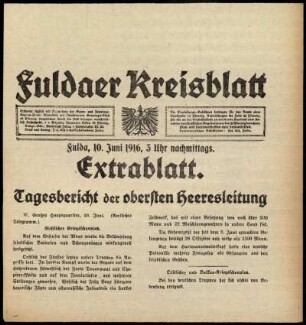 Ausgabe vom Samstag, den 10. Juni 1916.