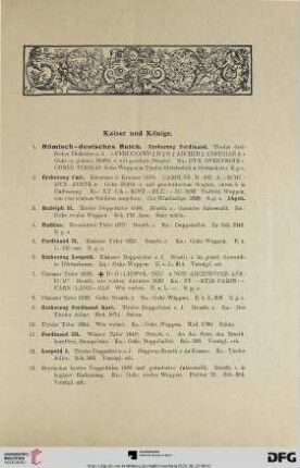 Kaiser und Könige (Nr. 1-171)