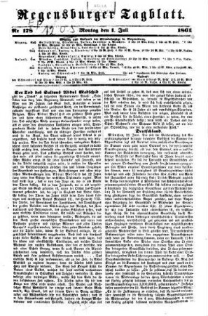 Regensburger Tagblatt : Kampf-Organ für nationale Freiheit und soziale Gerechtigkeit. 1861 = Jg. 24, 7 - 12