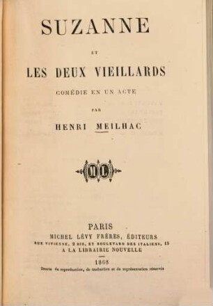 Suzanne et les deux vieillards : Comédie en un acte