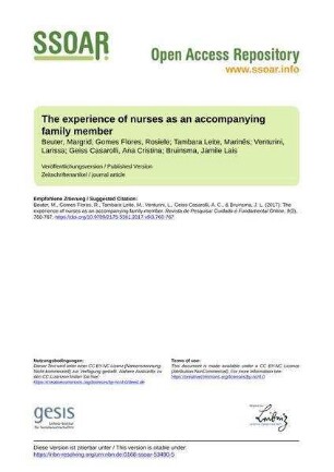 The experience of nurses as an accompanying family member