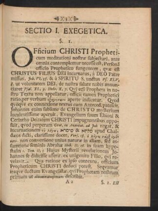 Sectio I. Exegetica.