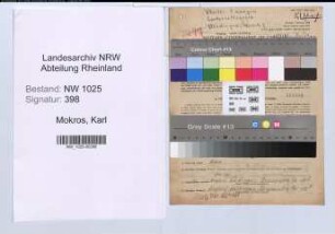 Entnazifizierung Karl Mokros , geb. 13.04.1896 (Werkmeister)