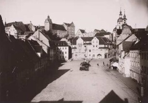 Colditz, Marktplatz : Colditz. Blick von Südwesten auf Marktplatz, Schloss und Stadtkirche St. Aegidien