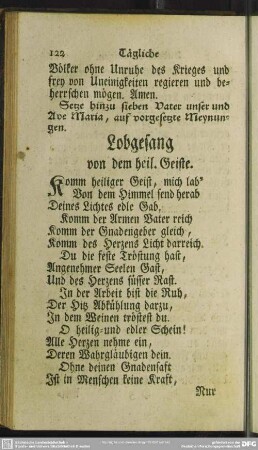 Lobgesang von dem heil. Geiste