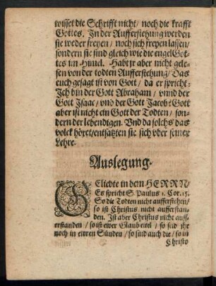 Auslegung.