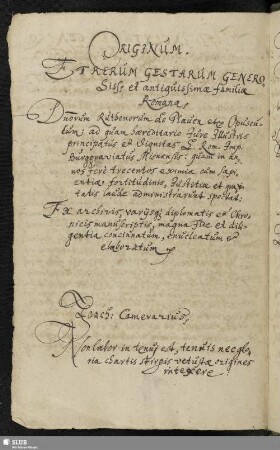 Originum et rerum gestarum generosisse et antiquissimae familiae [...] Ruthenorum de Plauen opusculum.