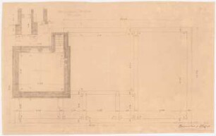 Stallgebäude Wulkero: Grundriss Fundamente 1:50