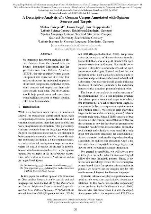 A descriptive analysis of a German corpus annotated with opinion sources and targets