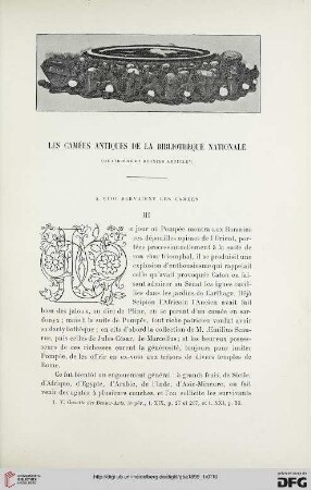 3. Pér. 21.1899: Les camées antiques de la Bibliothèque Nationale, 4