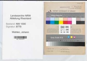 Entnazifizierung Johann Wahlen, geb. 28.05.1899 (Verw.Angest.)