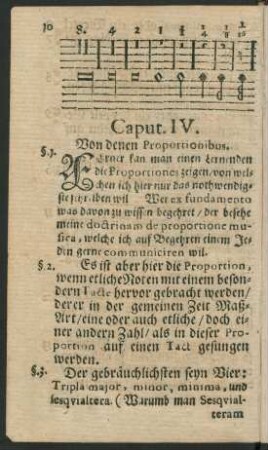 Caput. IV. Von denen Proportionibus.