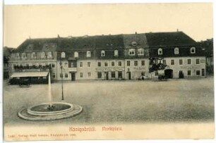 Königsbrück. Marktplatz mit Springbrunnen