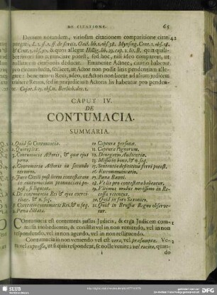 Caput IV. De Contumacia