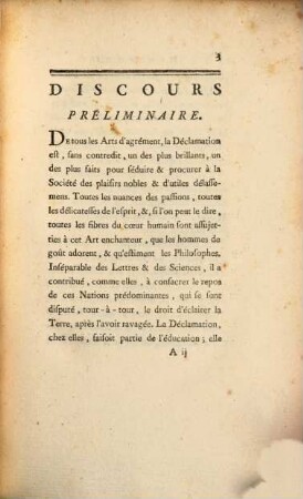 La Déclamation, Théâtrale : Poëme Didactique En Trois Chants, Précédé D'Un Discours