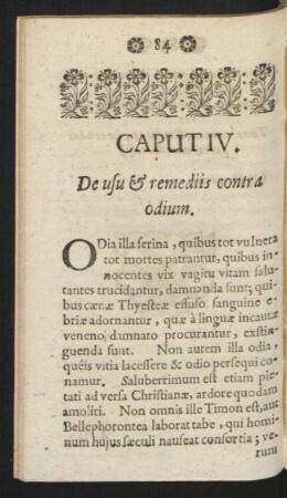Caput IV. De usu & remediis contra odium.