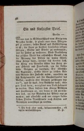 Ein und fünfzigster Brief. Berlin