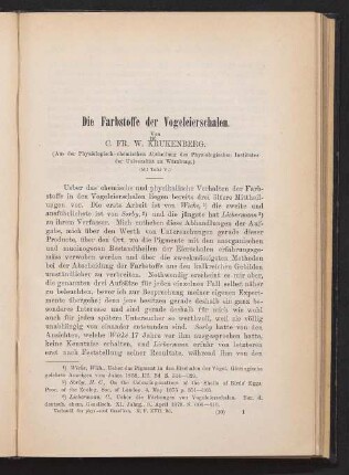Die Farbstoffe der Vogeleierschalen