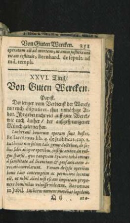 XXVI. Titul/ Von Guten Wercken.