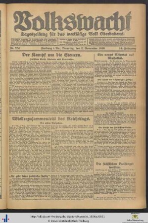 Nr. 254-278 (November 1926)