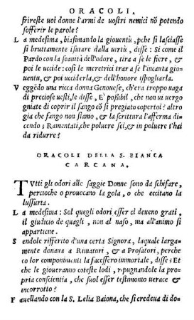 Oracoli Della S. Bianca Carcana.