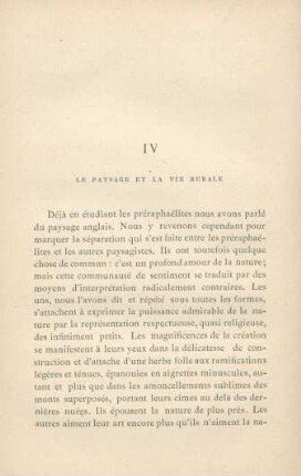 IV. Le paysage et la vie rurale