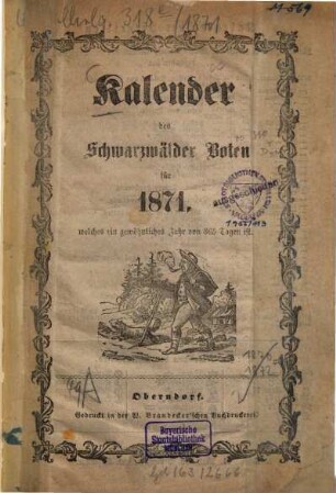 Schwarzwälder Bote. Kalender des Schwarzwälder Boten. 1871 [1870]