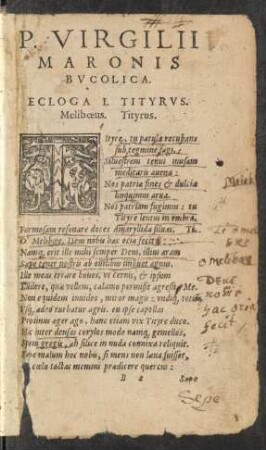 Ecloga I. Tityrus.