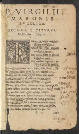 Ecloga I. Tityrus.