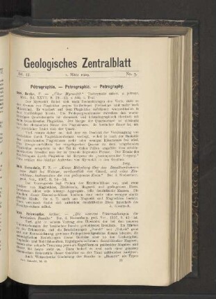 1. März 1909. No. 5.